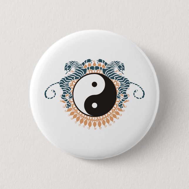Tiger u. Yin Yang Button (Vorderseite)