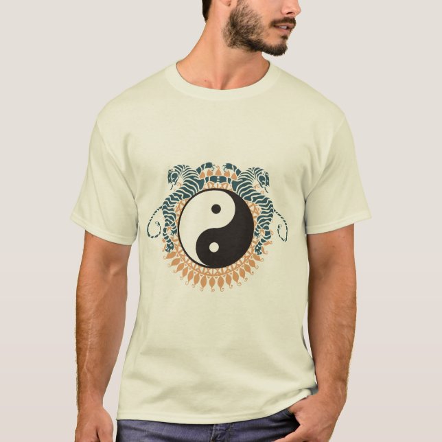 Tiger u. Yin Yang T - Shirt (Vorderseite)