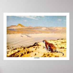 Tiger über die Uhr von Jean-Leon Gerome 1888 Poster