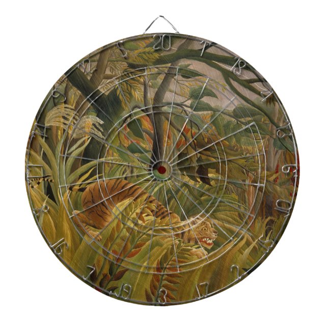 Tiger überrascht in einem tropischen Sturm Dartscheibe (vorne)