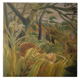 Tiger überrascht in einem tropischen Sturm Fliese