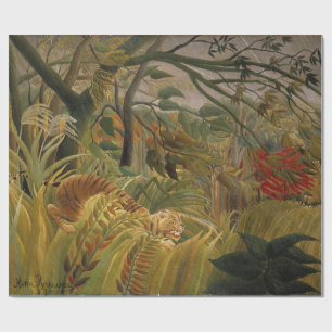 Tiger überrascht in einem tropischen Sturm Geschenkpapier