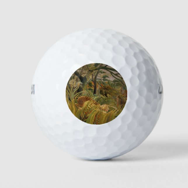 Tiger überrascht in einem tropischen Sturm Golfball (Vorderseite)