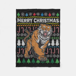 Tiger Ugge Christmas Sweater Wildlife Series Fleecedecke