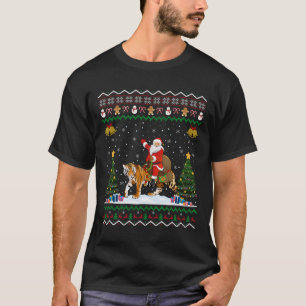 Tiger Ugly Xmas Geschenk Funny Riding Tiger Chri T-Shirt