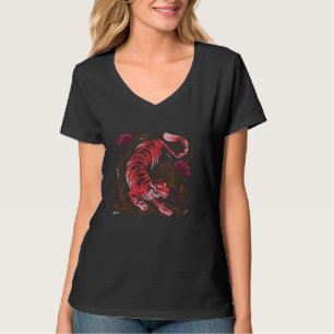 Tiger Umgeben von Blätter Tiger Lover Tiger T-Shirt