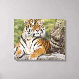 Tiger und Buddha Leinwanddruck