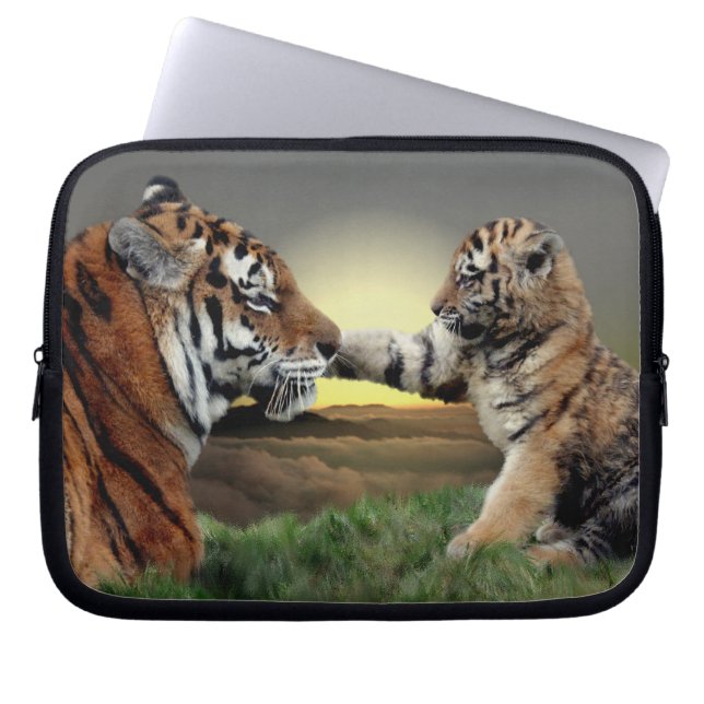 Tiger-und CUB-Laptop-Hülse Laptopschutzhülle (Vorderseite)