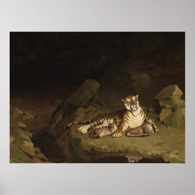 Tiger und Cubs Jean-Leon Gerome 1884 Poster (Vorne)