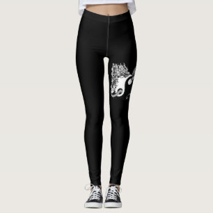 Tiger und Drache, Yin Yang, Modern Schwarzweiß Leggings