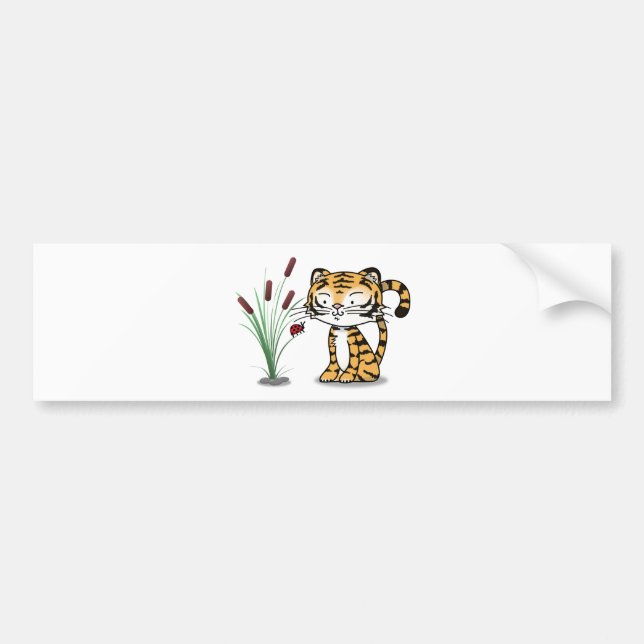 Tiger und ein Marienkäfer Autoaufkleber (Vorne)