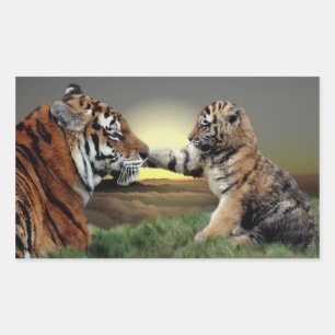 Tiger und Jungtier Aufkleber