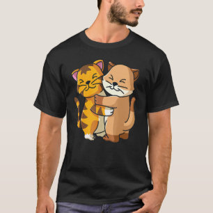 Tiger und Katze Süße Zoo-Tiere Umarmen Sich T-Shirt