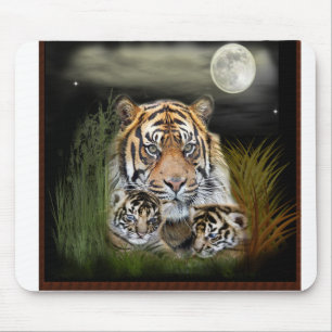 Tiger und Knochen Mousepad
