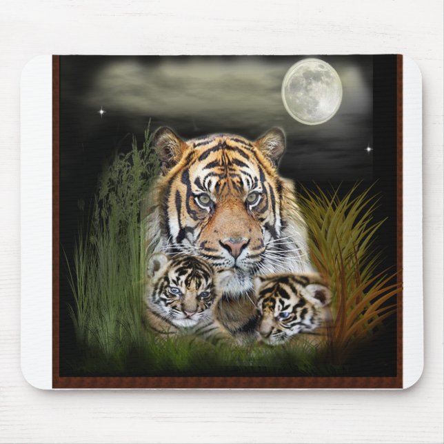 Tiger und Knochen Mousepad (Vorne)