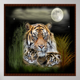 Tiger und Knochen Poster