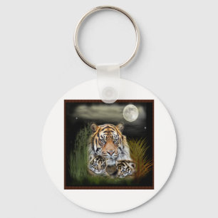 Tiger und Knochen Schlüsselanhänger