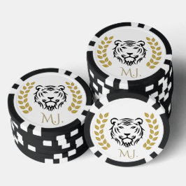 Tiger und Laurel Schwarz und Gold Pokerchips