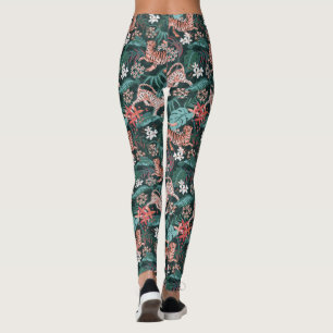 Tiger und Leopard Tierdschungel Print Leggings