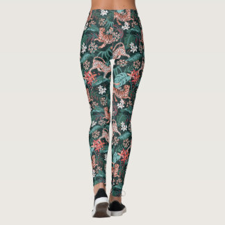 Tiger und Leopard Tierdschungel Print Leggings