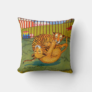 Tiger und Leoparden-Wrestling Kissen