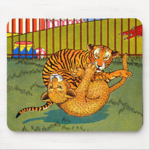 Tiger und Leoparden-Wrestling Mousepad
