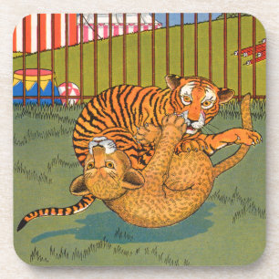 Tiger und Leoparden-Wrestling Untersetzer