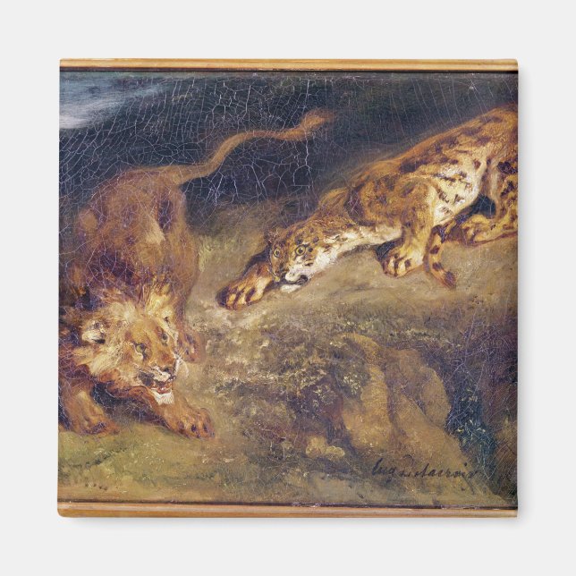 Tiger und Löwe Magnet (Vorne)