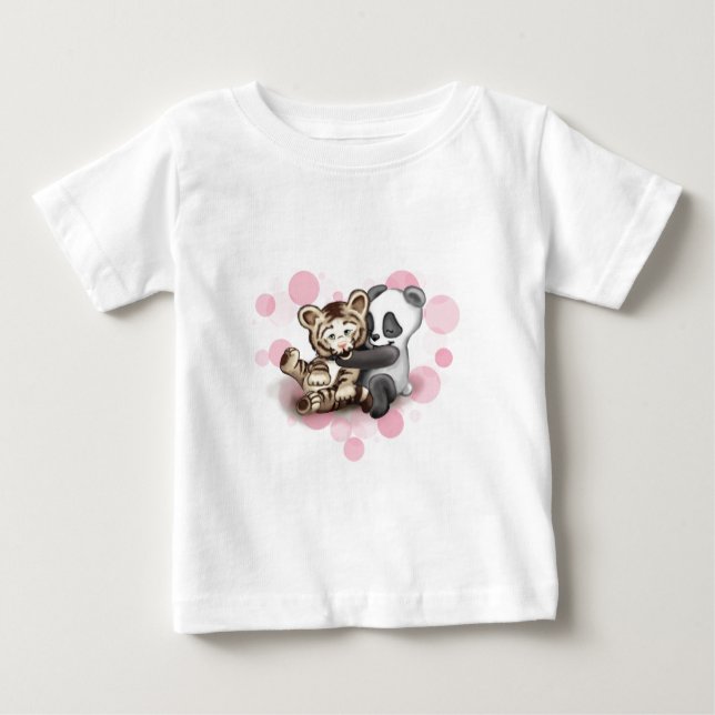Tiger und Panda Baby T-shirt (Vorderseite)