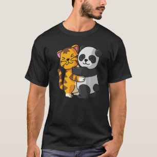 Tiger und Panda - Niedliche Zootiere, die umarmt w T-Shirt