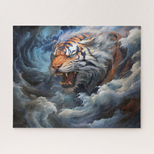 Tiger und Sturm Surreal Fantasy Art Puzzle