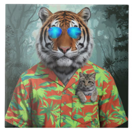 Tiger und Tabby Decorative Tile Fliese
