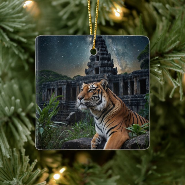 Tiger und Temple Keramikornament (Baum)