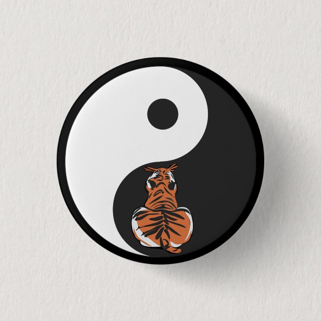 Tiger und Yin Yang Button (Vorderseite)