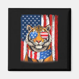 Tiger US America Flag Männer Frauen 4. Juli Patrio Magnet