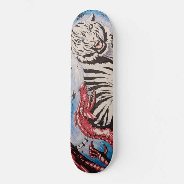 "Tiger v Dragon" von T.S. Tire Skateboard (Vorderseite)