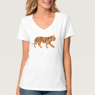 Tiger-V-Nacken T-Shirt