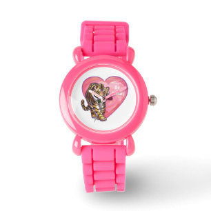 Tiger-Valentinstag Armbanduhr