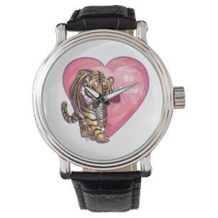Tiger-Valentinstag Armbanduhr
