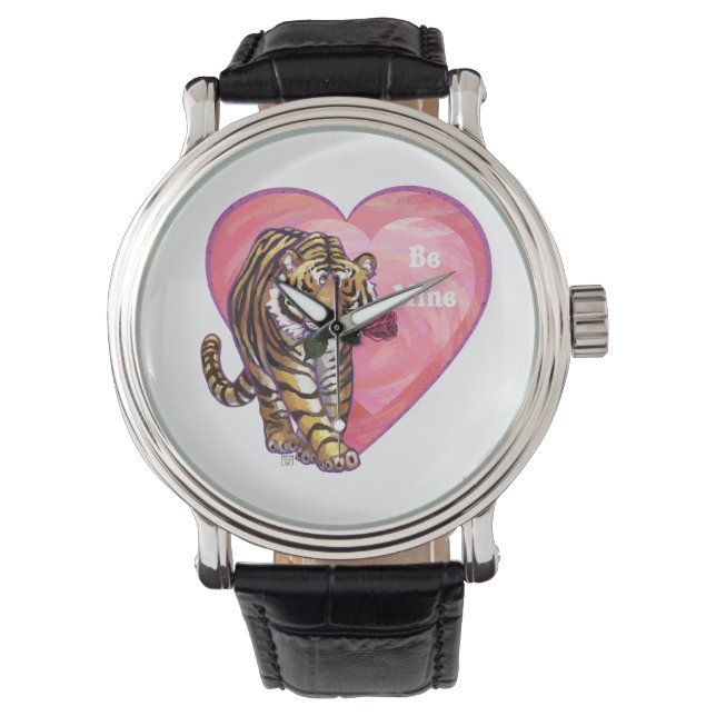 Tiger-Valentinstag Armbanduhr (Vorderseite)