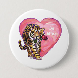 Tiger-Valentinstag Button