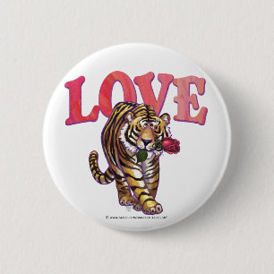 Tiger-Valentinstag Button