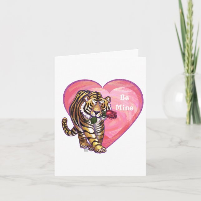 Tiger-Valentinstag Feiertagskarte (Vorderseite)