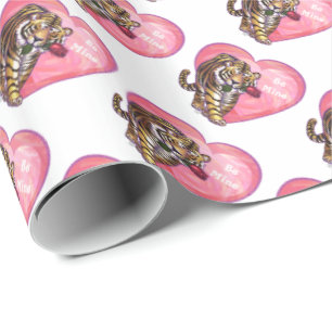Tiger-Valentinstag Geschenkpapier