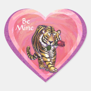 Tiger-Valentinstag Herz-Aufkleber