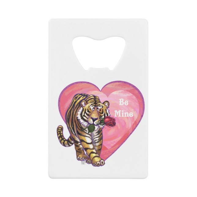 Tiger-Valentinstag Kreditkarten Flaschenöffner (Vorderseite)
