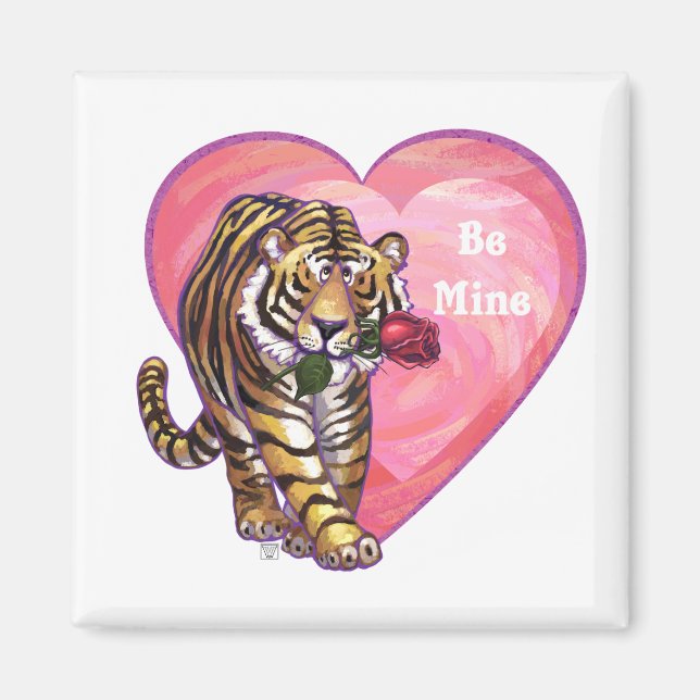 Tiger-Valentinstag Magnet (Vorne)