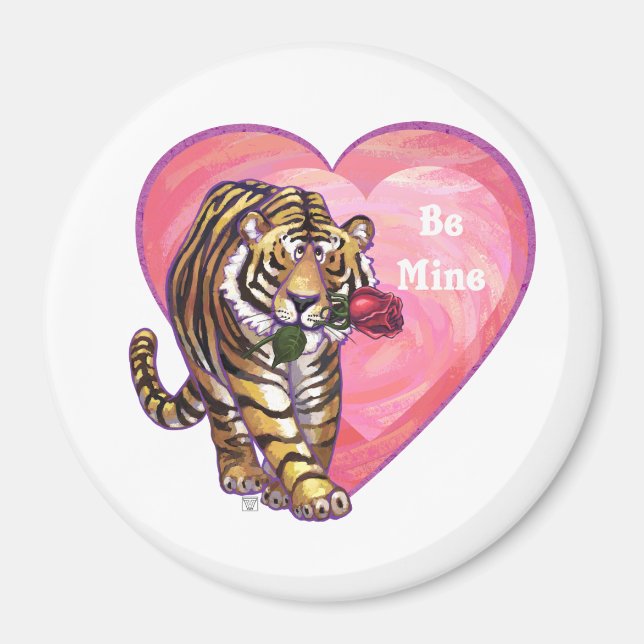 Tiger-Valentinstag Magnet (Vorne)