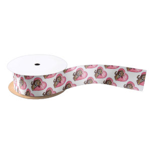 Tiger-Valentinstag Satinband