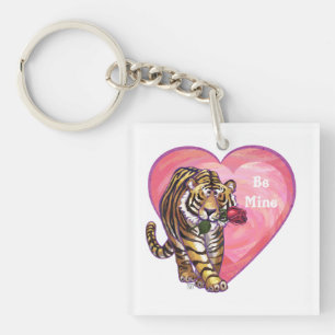 Tiger-Valentinstag Schlüsselanhänger
